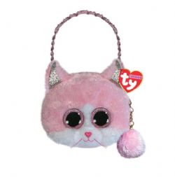 PELUCHE TY - SACOCHE FIONA LE CHAT ROSE (MINI BOURSE)